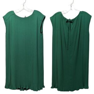 FLICKA Pleated Green Party Shift Dress M
